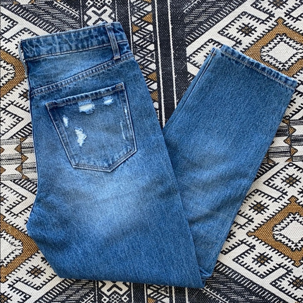 VERVET Mom Jean Fit Distressed